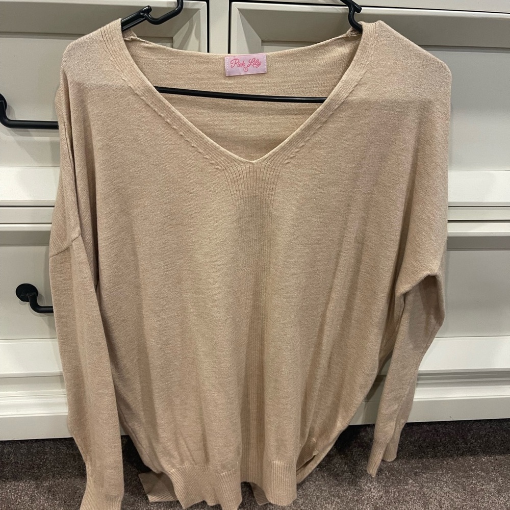 Pink Lily Cream Knit Top